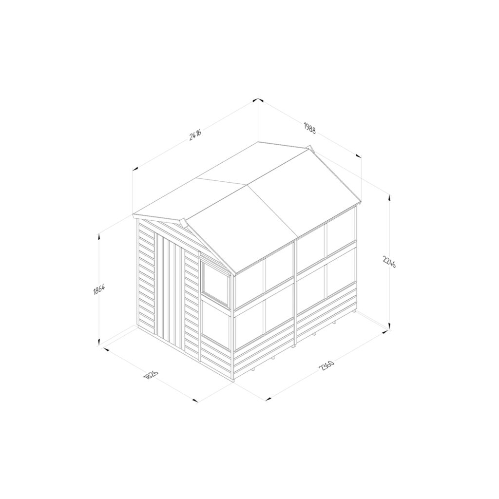 Shiplap PTR 8×6 Apex Potting Shed with Installation 5013053198735 2